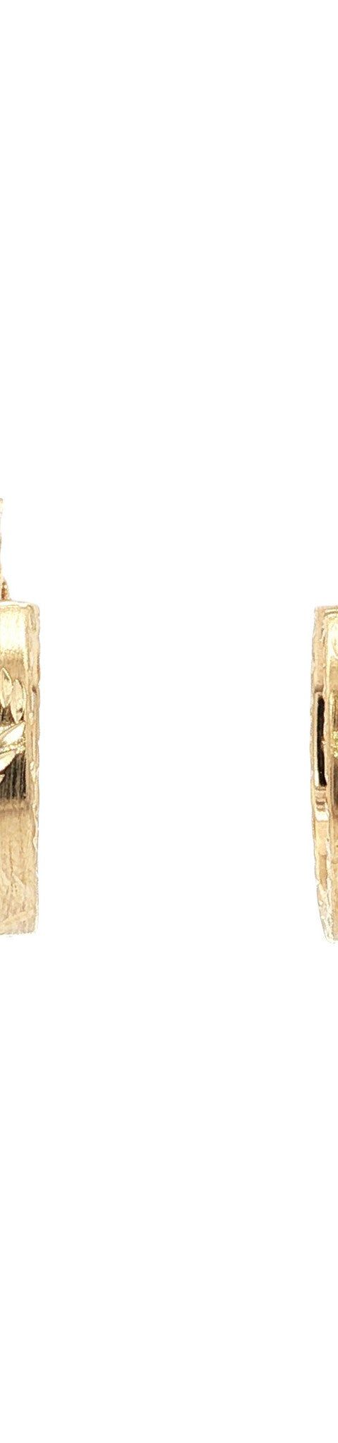 Vintage 14K Gold Fancy Hoop Earrings